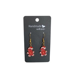 Handmade Gingerbread Man Earrings
